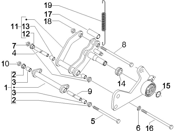 Motorophanging Vespa GTS 250 ie 2005-2009 (met ABS)