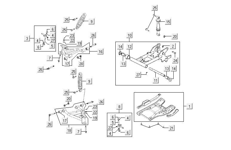 Framedelen Kymco MXU 150