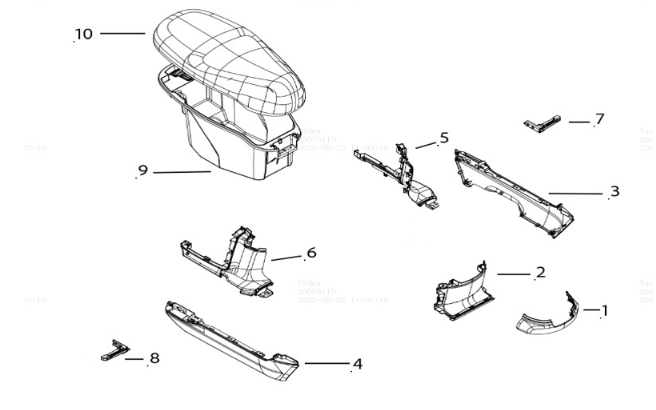 Seat box Yadea E8S
