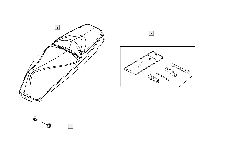 Zadel - Gereedschapset Kymco People S 50i Euro 4 Mat Grijs