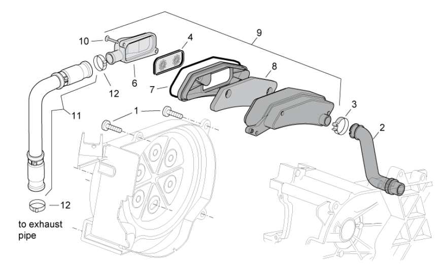 Secundaire luchttoevoer Aprilia SR 50 LC (injectie en carburateur) 2004-2009
