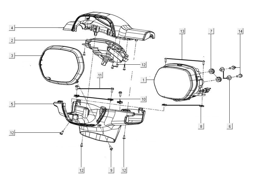 Shield - stop cock Kymco Filly 50 E5+ Mat zwart