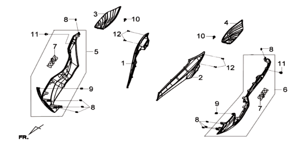 Sideskirt Sym Joymax 300I ABS E3 2014-2016 Matt gray (GY-7450U)