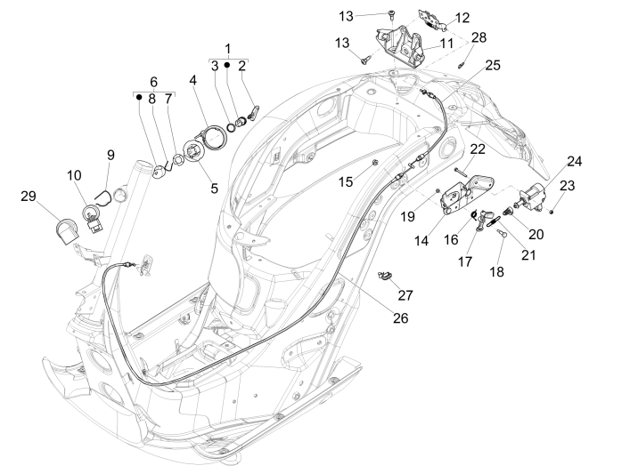 Cotactslot Vespa GTS 250 ie 2005-2016 (zonder ABS)