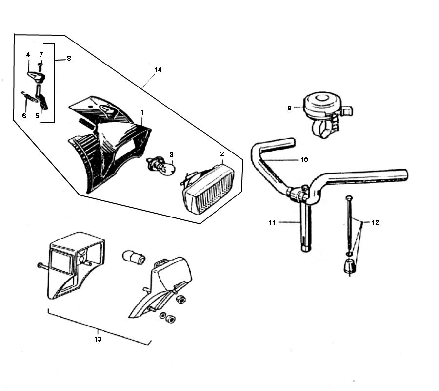 Koplamp - Achterlicht - Stuur Solex