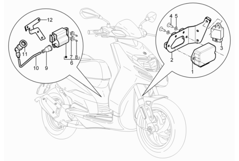Spanningsregelaar - Bobine - Elektrische delen Piaggio Typhoon 50 2-takt AC Euro 3 2011