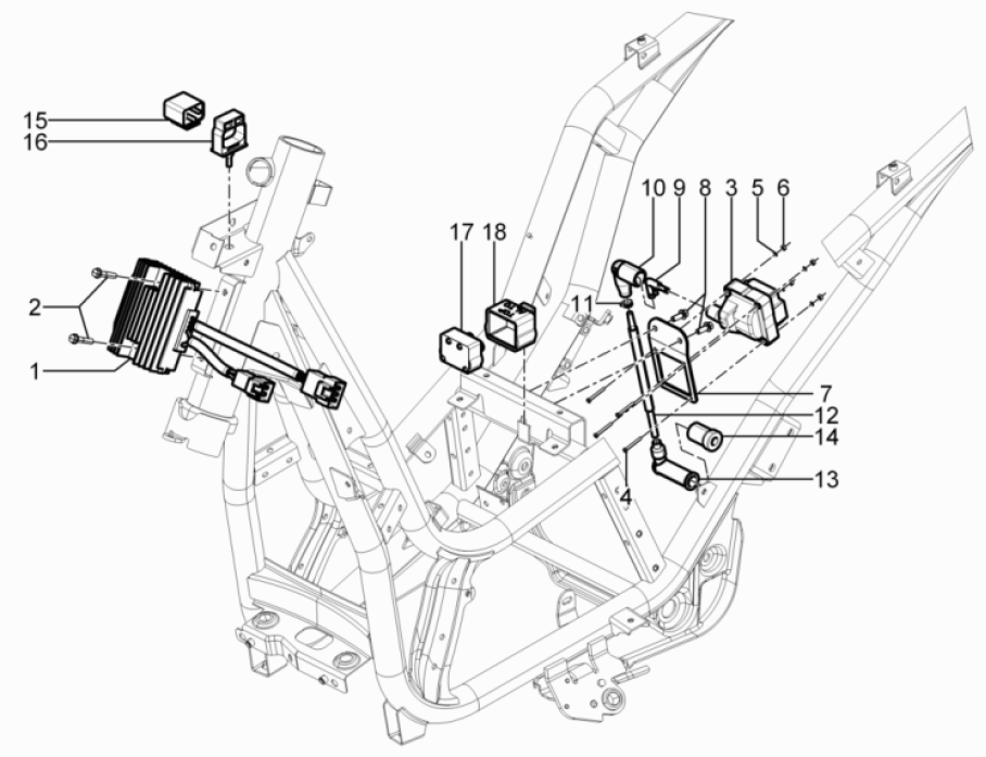 Spanningsregelaar - Bobine - Elektronische delen Piaggio Beverly 125 RST 4V Euro 3 2010-2015