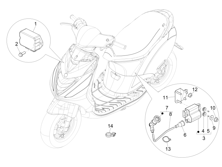 Spanningsregelaar - Bobine - Elektronische delen Piaggio Zip 50 SP 2-takt LC 2006-2013