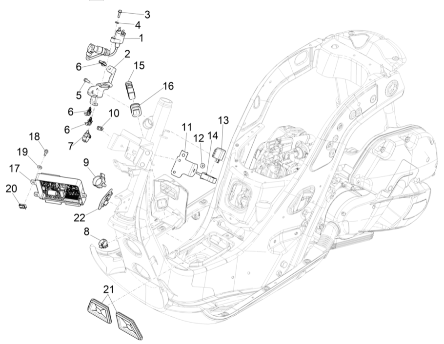 Spanningsregelaar - Bobine - Elektronische delen Vespa GTS 125 IE ABS Euro 5 2021