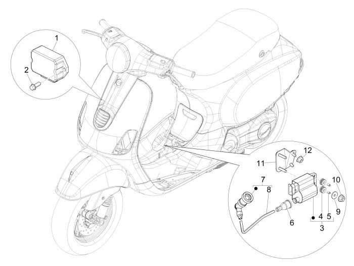 Schakelaars - Drukknoppen Vespa LX 50 2-takt AC