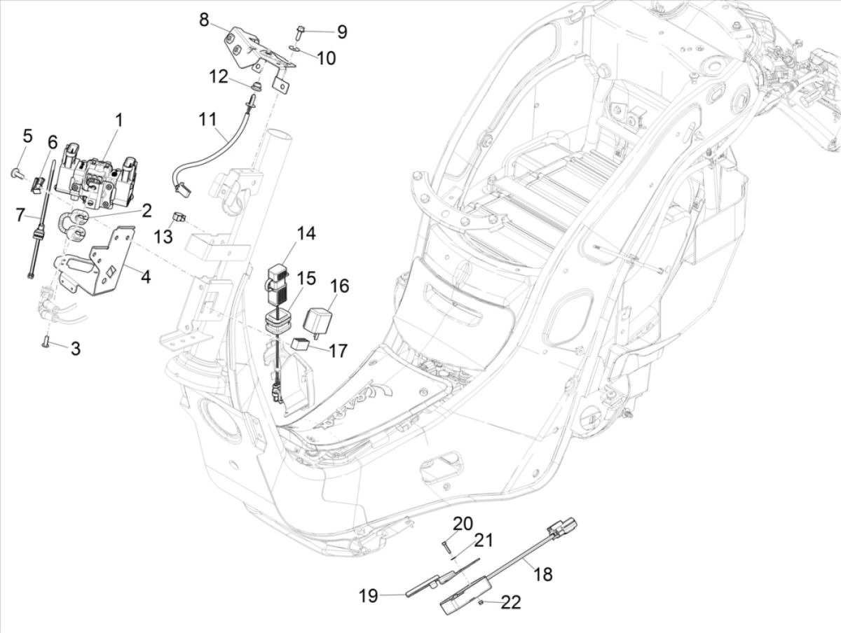 Spanningsregelaar - Knipperlichtrelais Elektronische delen Vespa Elettrica 25km/u SCH Euro 5 2021