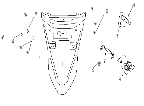 Voorspatbord China Ape 50 wit