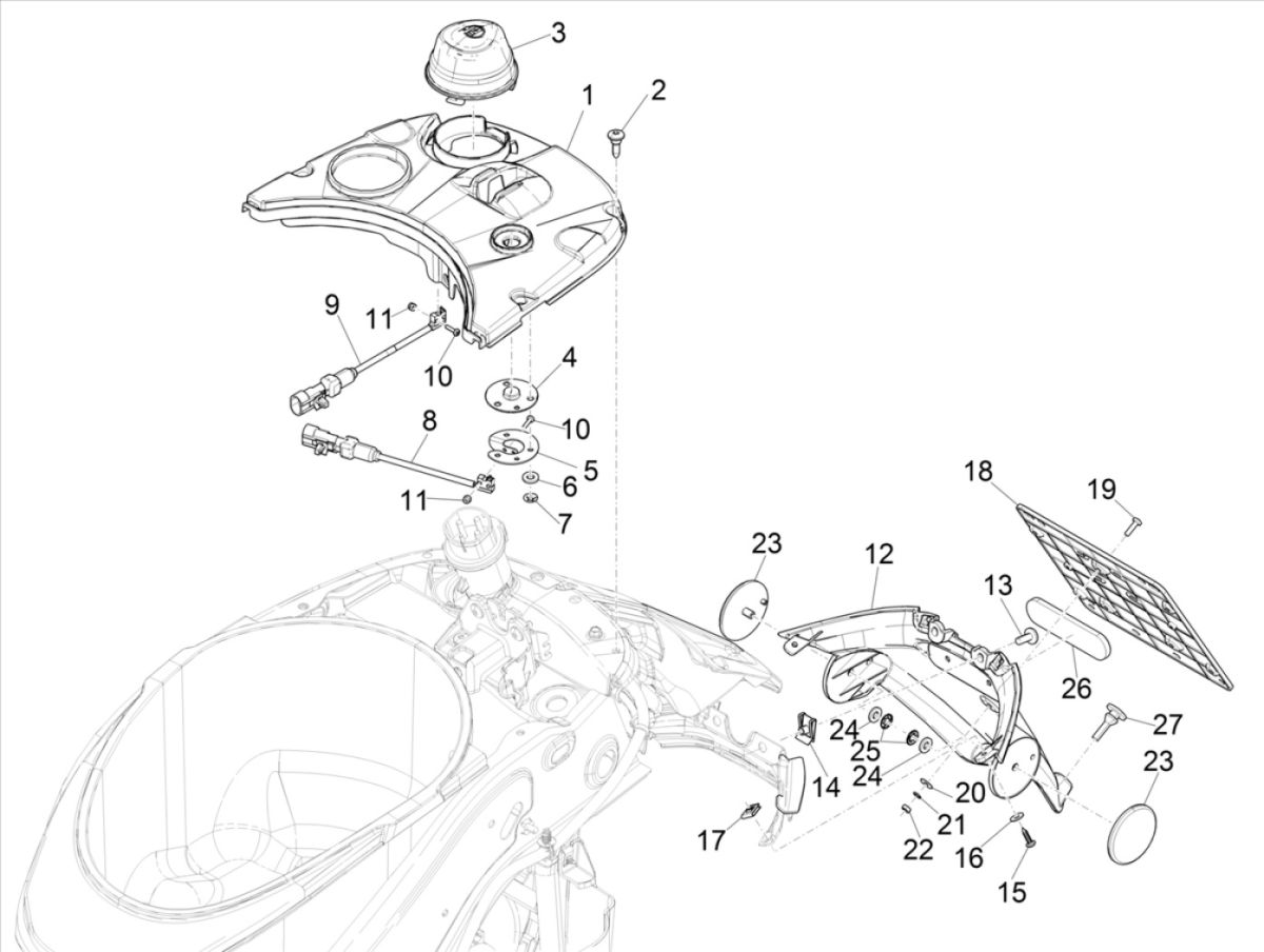 Achterspatbord Vespa Elettrica 25km/u SCH Euro 5 2021