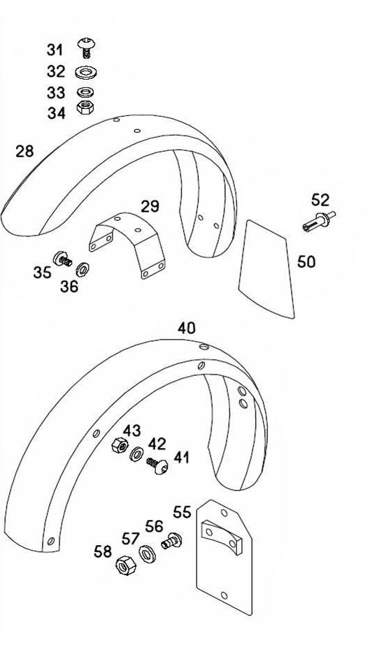 Voorspatbord Tomos Quadro Ex 50 2-takt 2007