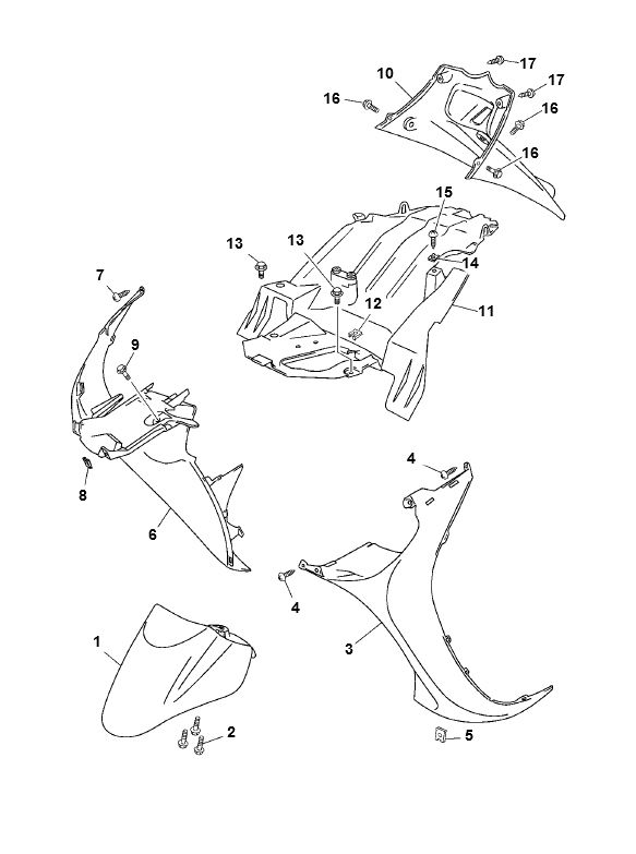 Voorspatbord Yamaha Neo's 50 2-takt AC ←2003