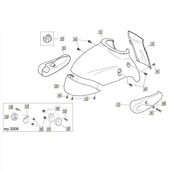 Voorspatbord - Achterspatbord Aprilia Mojito Custom 50 2-takt (Piaggio motor) 2004-2010