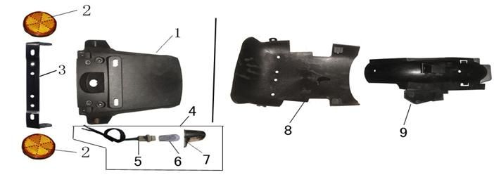 Voorspatbord - Achterspatbord China LX antraciet