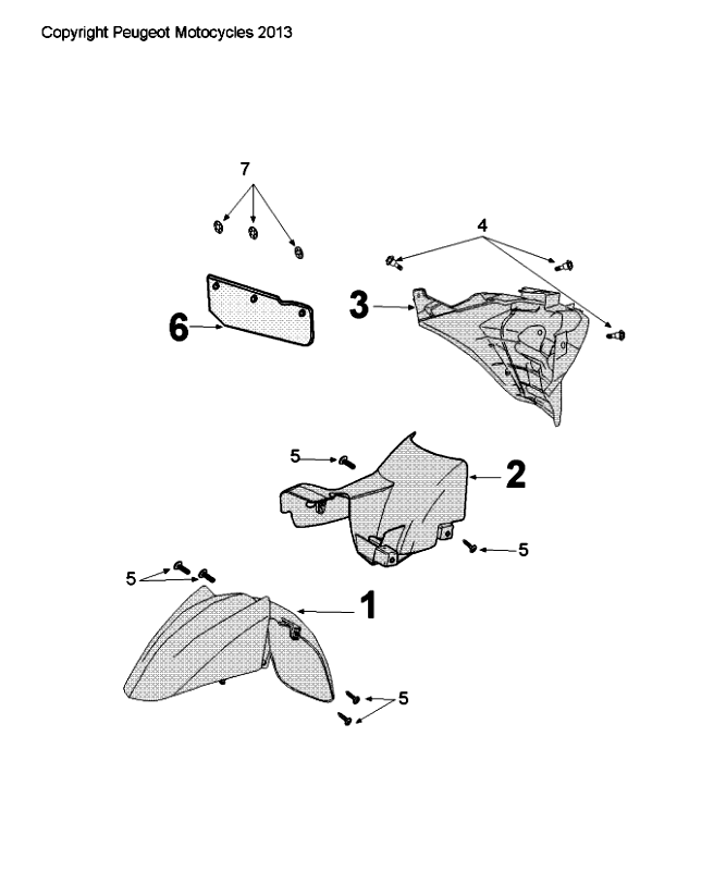Voorspatbord - Achterspatbord Peugeot Citystar 50 Bruin
