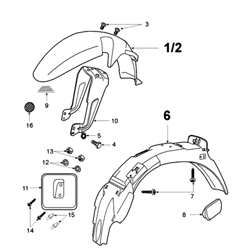 Voorspatbord - Achterspatbord Peugeot Fox olietank rood