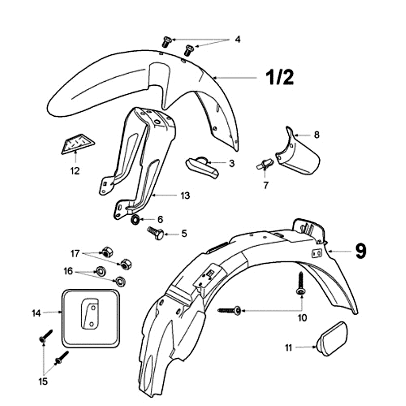 Voorspatbord - Achterspatbord Peugeot Fox rood