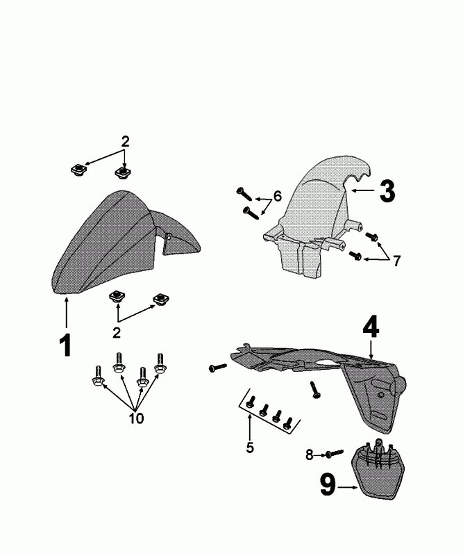 Voorspatbord - Achterspatbord Peugeot Kisbee satin flash origineel Euro 4