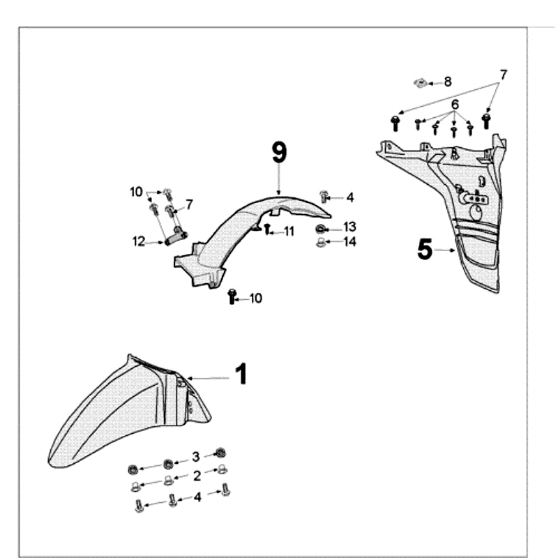 Voorspatbord - Achterspatbord Peugeot Tweet old wit