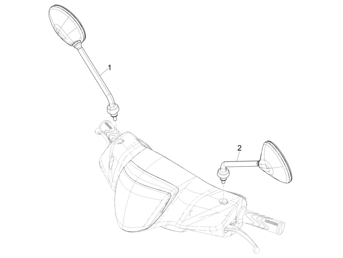 Spiegels Piaggio Liberty 125 IGET 3V IE ABS Euro 4 2015-2019