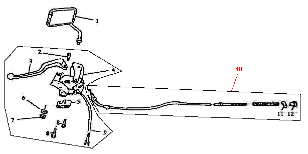 Spiegel links Killerbee Custom 125