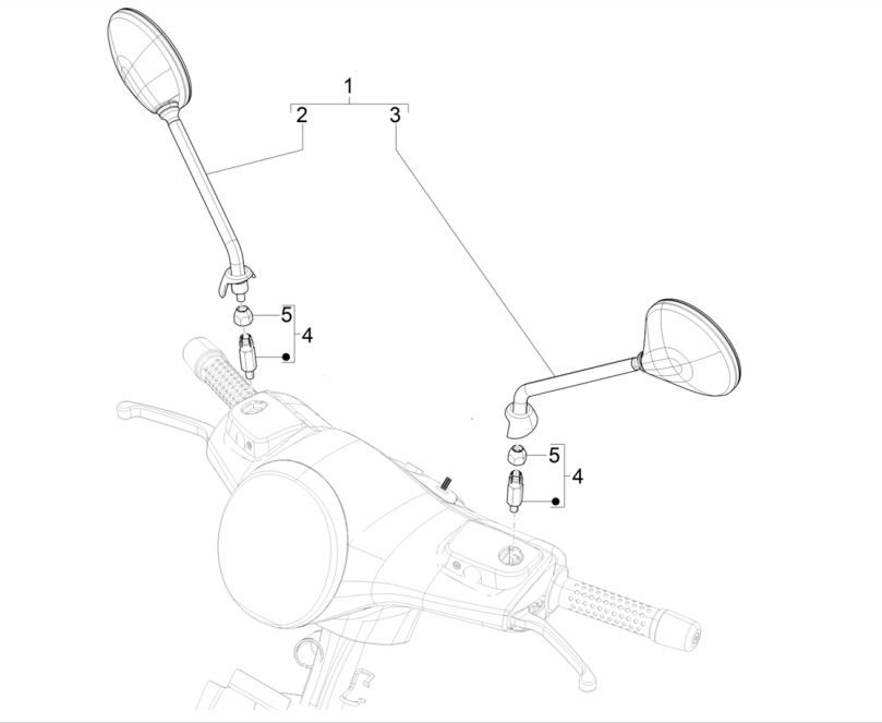 Spiegels Vespa GTS 125 IE