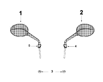 Spiegels Peugeot Django 125 Allure E3 2014-2017