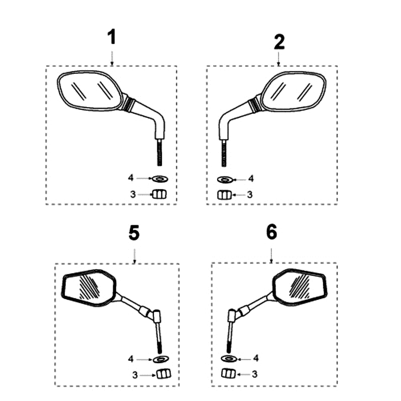 Spiegels Peugeot Jet Force 50 2-takt LC Injectie Rood