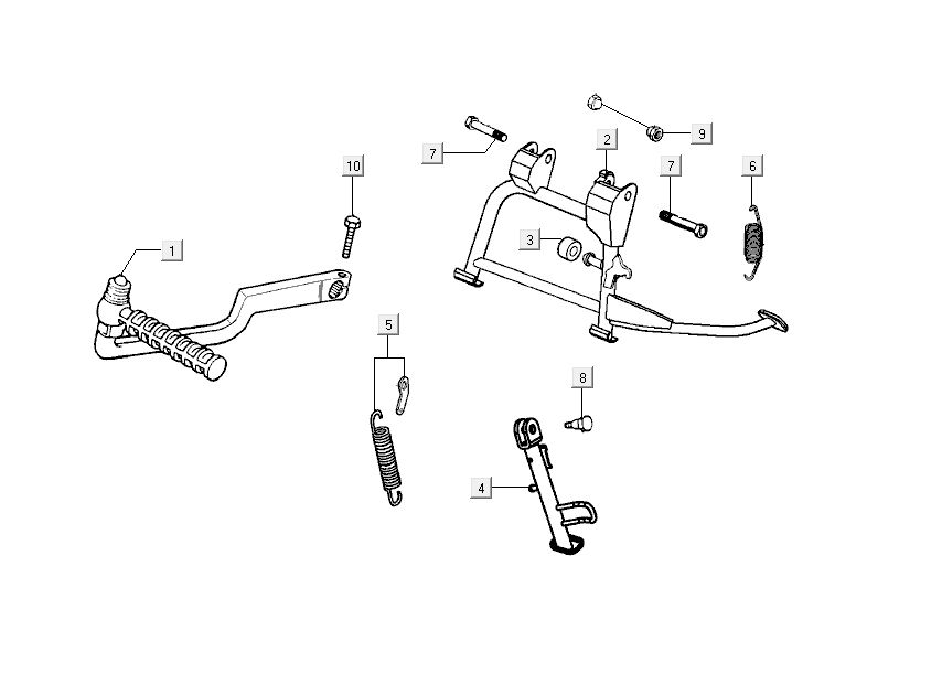 Middenstandaard - Zijstandaard - Kickstartpedaal Kymco Sento 50 4-takt bruin