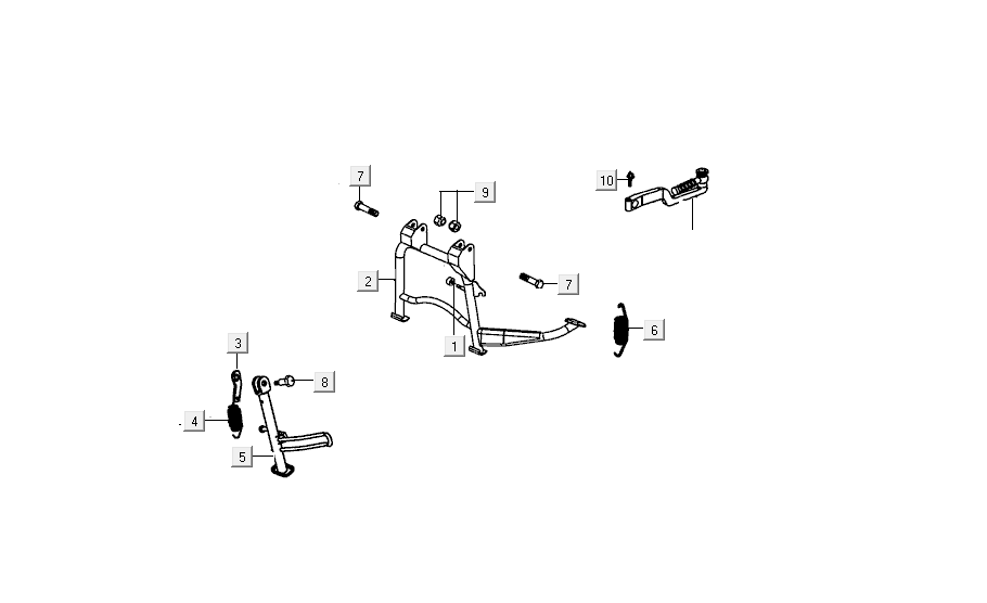 Middenstandaard - Zijstandaard - Kickstartpedaal kymco Agility FR 12' 4-takt Euro 4 groen