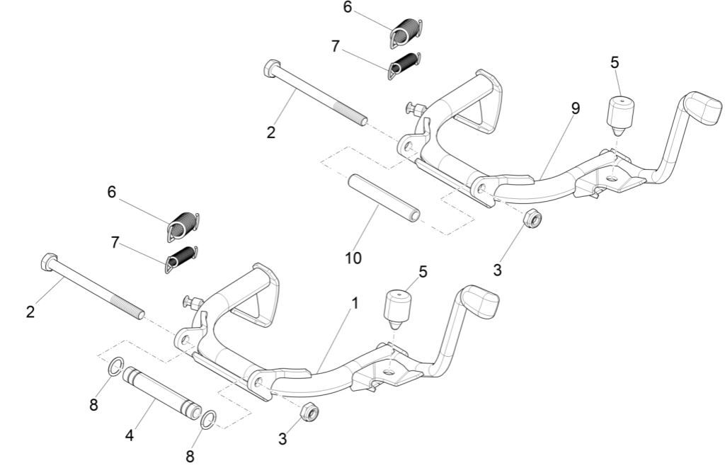 Middenstandaard - Zijstandaard Vespa Primavera 125 3V IE ABS
