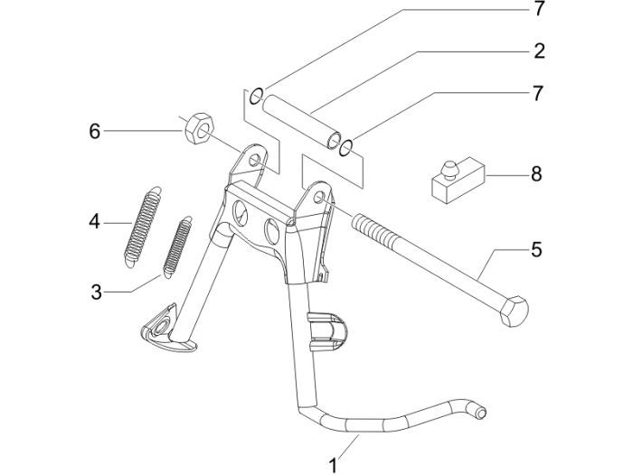 Frame - Middenstandaard Piaggio Liberty 4-takt