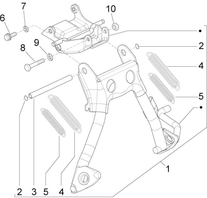 Frame - Middenstandaard Piaggio Liberty 50 2-takt AC
