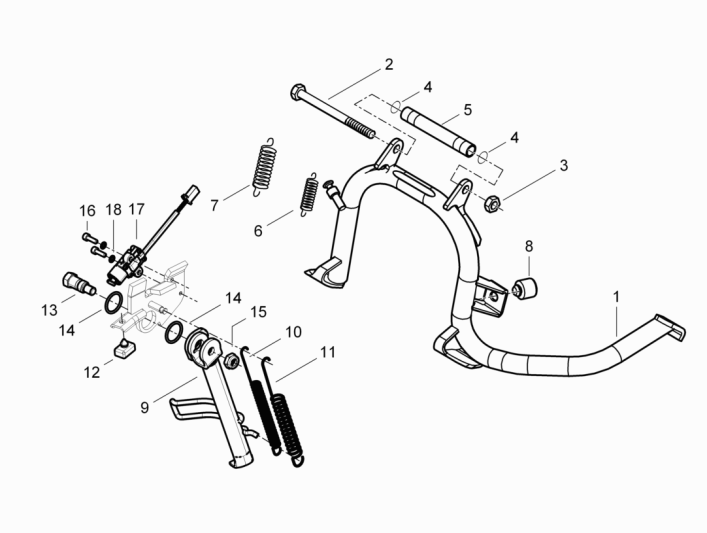Middenstandaard - Zijstandaard Piaggio Beverly 350 Sport Touring Euro 3 2013-2014