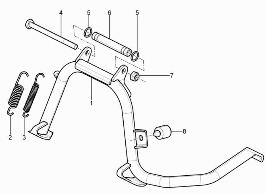 Middenstandaard Piaggio MP3 350 Maxi Sport ABS Euro 4 2018-2020