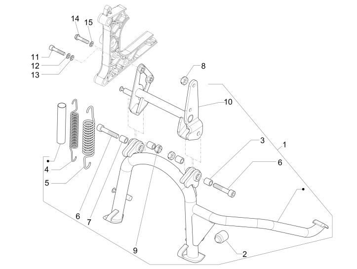 Middenstandaard Piaggio MP3 500 LT Business 2014-2016