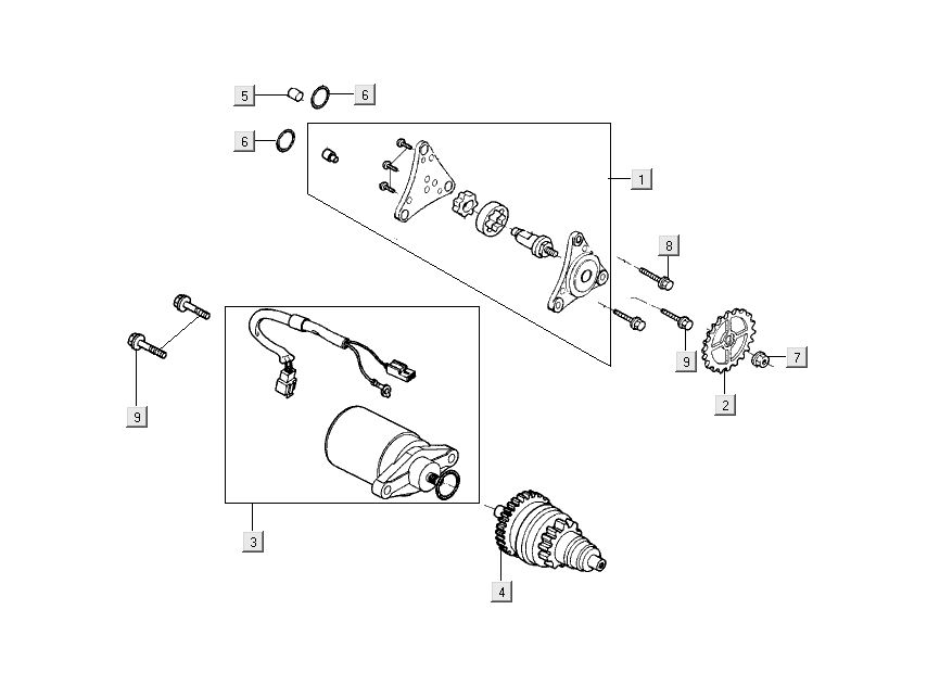 Startmotor - Oliepomp - BendixKymco Super8 Street 50 4-takt blauw