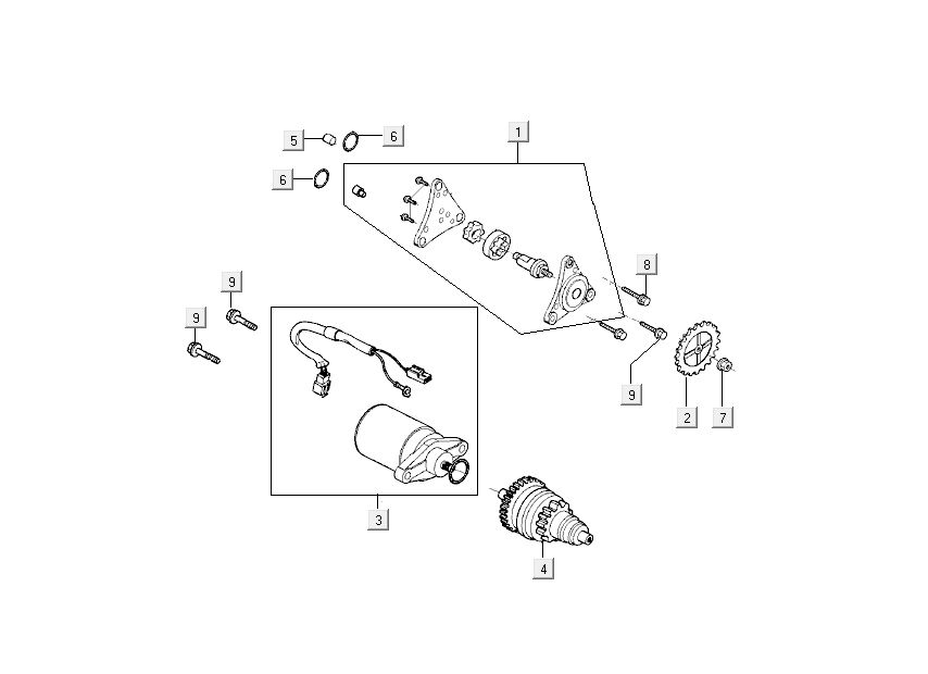 Startmotor - Oliepomp - Bendix Kymco Like 4-takt