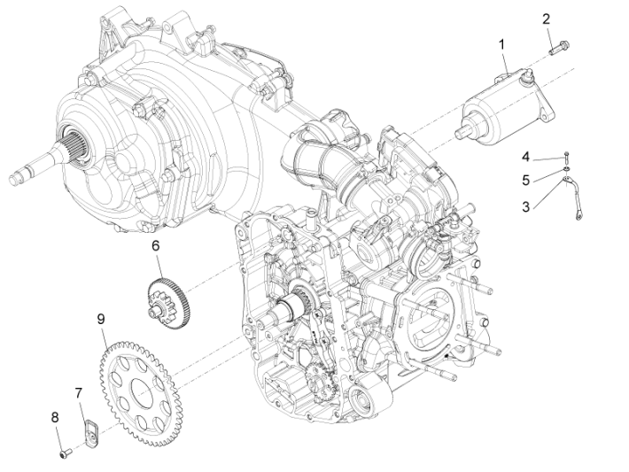 Startmotor - Starttandwiel Piaggio Beverly 350 Sport Touring Euro 3 2013-2014