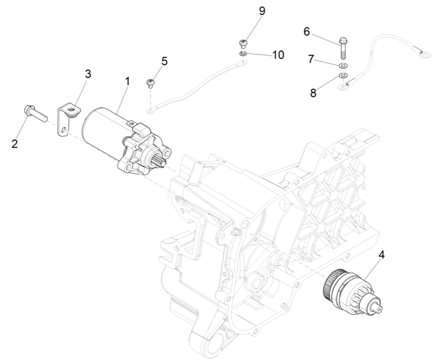 Startmotor - Bendix Piaggio Liberty 50 4-takt AC