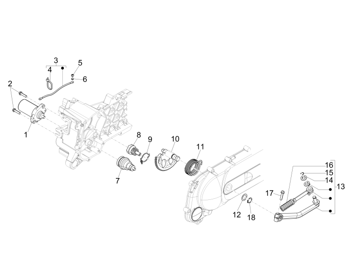 Startmotor - Bendix Piaggio Zip 50 SP 2-takt LC 2006-2013