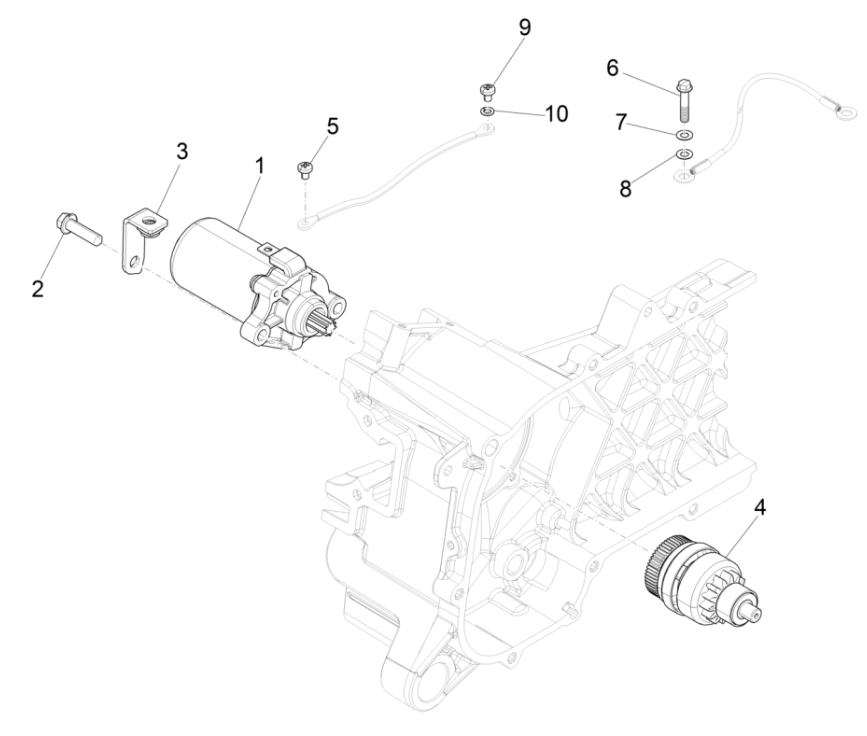 Startmotor - Bendix Vespa 4-takt IGET 3V Euro 4