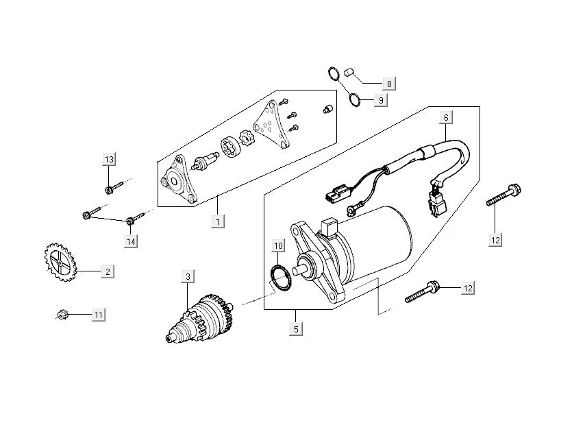Startmotor - Oliepomp Kymco Sento 50 4-takt Spring Bruin