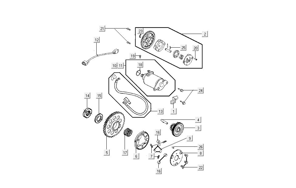 Startmotor - Oliepomp Kymco New Sento 50i 4-takt rood
