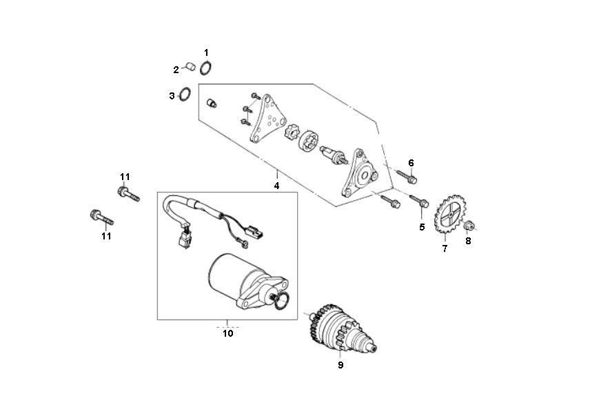 Startmotor- Oliepomp Giantco Sprint 4-takt