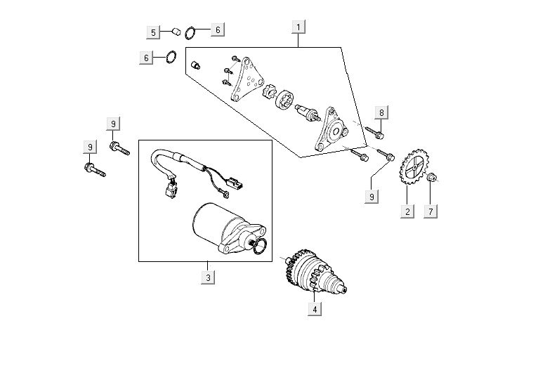 Startmotor - Bendix - Oliepomp Kymco Agility RS 4-takt