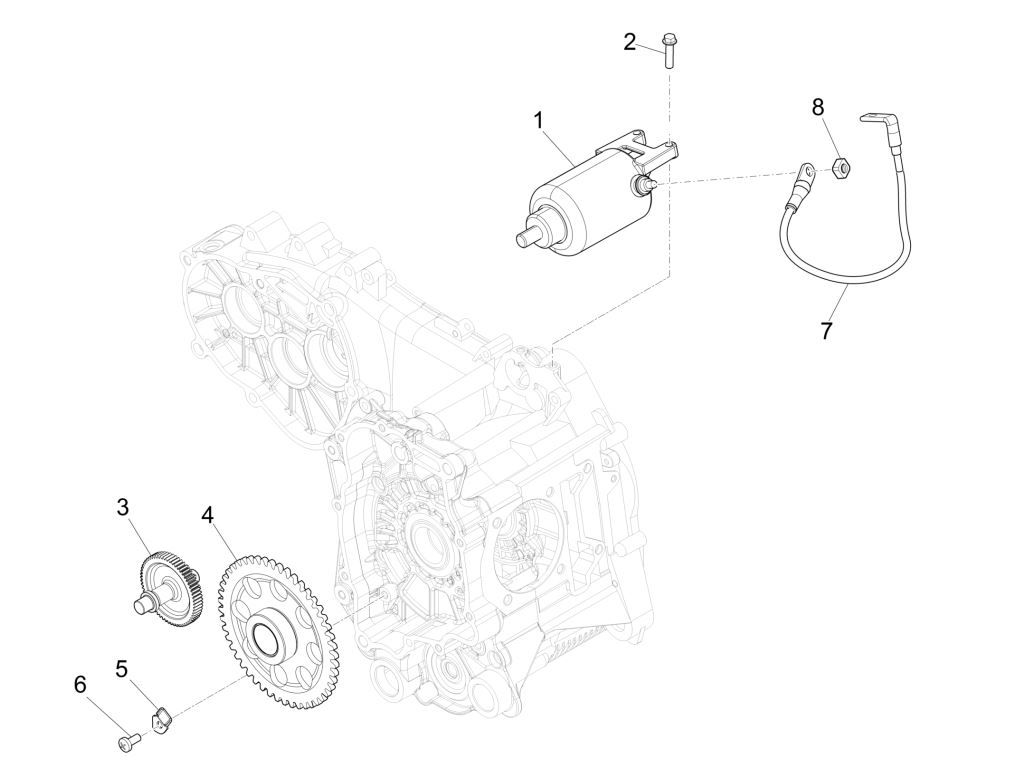 Startmotor - Starttandwiel  Piaggio MP3 300 ie LT Business - Sport (met en zonder ABS) 2016-2018